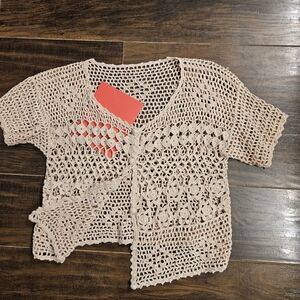 Chic Crochet Cardigan - Beige